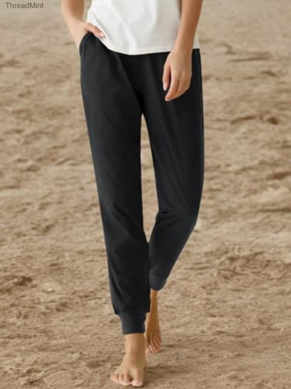 100% Cotton Knit Pajama Joggers Lounge Pants - Picture 6 of 6